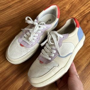 Madewell Colorblock Court Sneakers in Leather and Nubock Size 9